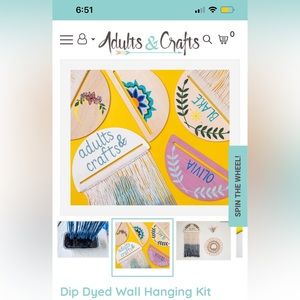 - NWOT Adults and crafts dip dyed wall hanging kit